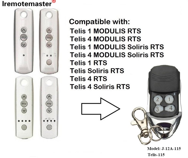 Para Telis 1 RTS Telis Soliris RTS 4 RTS Controle remoto de porta de garagem 433,42 MHz